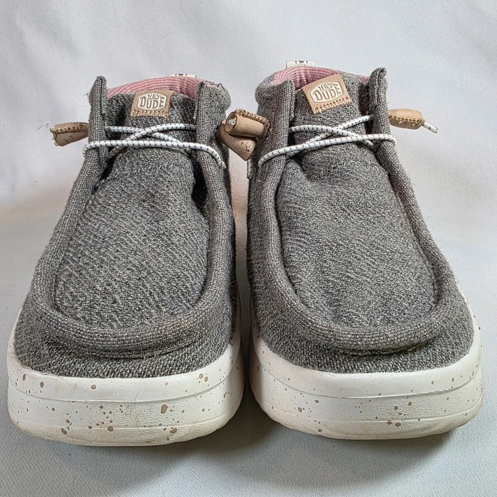 Hey Dude Wendy Peak Hi Grey Platform Chukka Boots Womens Size 8 Wool Blend